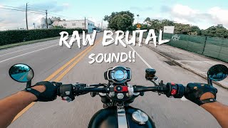 BRUTAL SOUND Triumph Scrambler 1200 XC Zard Full Exhaust System OnBoard Sound [upl. by Tniassuot]