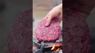 The Most Delicious Cheeseburger 🍔  StoneFried to Perfection in Nature [upl. by Winchester]