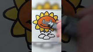 Drawing Sunflower FNF Plants Vs Rappers shorts [upl. by Holcman604]