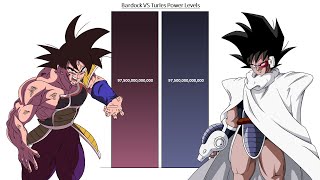 Bardock VS Turles  POWER LEVELS  Dragon Ball Power Levels [upl. by Jimmie]