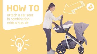 MaxiCosi  Lila stroller  How to attach a carseat in combination with duo kit [upl. by Anicnarf681]