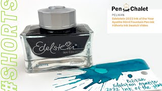 Pelikan Edelstein 2022 Ink of the Year Apatite Fountain Pen Ink Shorts Video [upl. by Skerl]