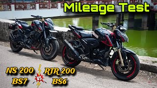 Pulser NS 200 BS7 Vs Apache RTR 200 4v BS6  Mileage Test ⛽  Which one gives better Mileage 🤔 [upl. by Justinn82]