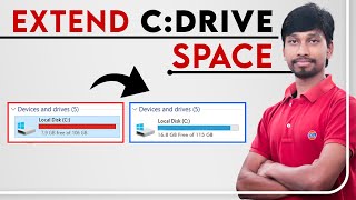 C Drive Ke Size Ko Kaise Badhaye  How To Extend C Drive In Windows 1087 [upl. by Luamaj]