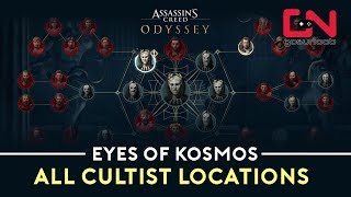 Assassins Creed Odyssey  Eyes of Kosmos All Cultist Locations  One Head Down Trophy [upl. by Normandy]