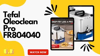 Tefal Oleoclean Pro FR804040 SemiProfessional Deep Fryer Grey Blue 12kg 6 portions [upl. by Ariahs]