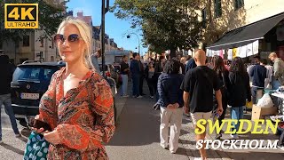 Stockholm  Flea Market  Aspudden2Km Loppis  Walking Tour  4K [upl. by Enialahs]