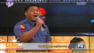 Narito Ang Puso Ko Gary Valenciano  Singing Police Officer Cover on GMK [upl. by Iteerp]