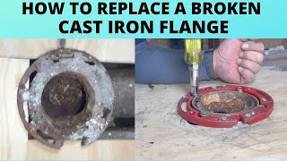 REMOVING amp REPLACING a Cast Iron Toilet Flange [upl. by Ximenez]