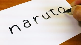 How to turn words NARUTO（NARUTO  ナルト）into a Cartoon  Drawing doodle art on paper [upl. by Bound]