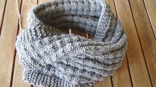 How to knit Nordic Mens Scarf super Easy knitting pattern [upl. by Ahsiral]