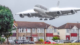 ✈️ 100 BIG PLANE TAKEOFFS and LANDINGS from UP CLOSE  London Heathrow Plane Spotting LHREGLL [upl. by Lysander596]