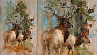 Wildlife Painting with Acrylics How to paint an Elk Casual [upl. by Conny412]