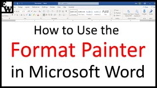 How to Use the Format Painter in Microsoft Word PC amp Mac [upl. by Rosalind]