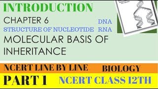 PART1 INTRODUCTIONMOLECULAR BASIS OF INHERITANCE  CHAPTER 6 NCERT CLASS 12TH BIOLOGY [upl. by Natan]