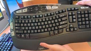 Comfortable Logitech MK550 Wave Ergonomic Wireless Keyboard [upl. by Ramunni203]