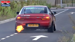 650HP RB25Swapped Nissan 200SX S13  Slides Flames amp Epic Sounds [upl. by Annaitat]