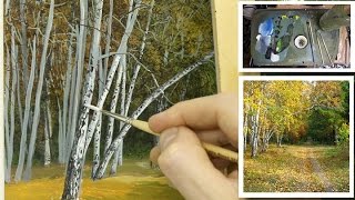 68 How To Paint Silver Birch Trees Part 1  Oil Painting Tutorial [upl. by Yrocej]