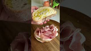 Prosciutto mozzarella pesto grilled cheese [upl. by Llehcam]