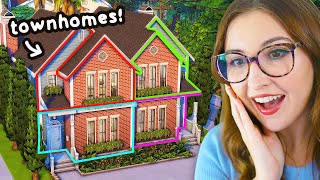 i tried building FUNCTIONAL townhomes for the sims 4 for rent [upl. by Xineohp638]