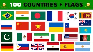 100 Countries and Flags in English [upl. by Riffle]