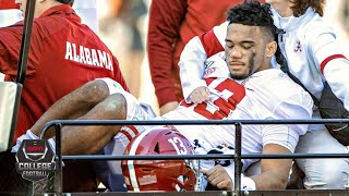 Tua Tagovailoa carted off with hip injury vs Mississippi State  College Football Highlights [upl. by Felten]