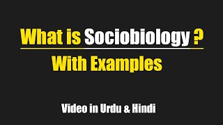 What is Sociobiology with easy examples Urdu  Hindi [upl. by Charis]