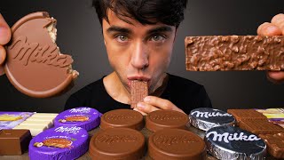 ASMR MILKA CHOCOLATE COVERED WAFER Crunchy Eating Sounds No Talking  McBang ASMR [upl. by Arrac]