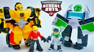 TRANSFORMERS RESCUE BOTS BUMBLEBEE BOULDER TALON EAGLE HUNTER LION BOT [upl. by Roehm]