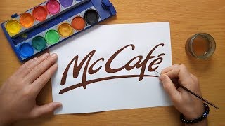 How to draw the McCafé logo  McDonalds [upl. by Lashondra]