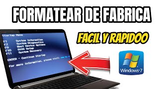 Como FORMATEAR DE FABRICA una PC Windows 7  Facil y Rapidoo [upl. by Jacki506]