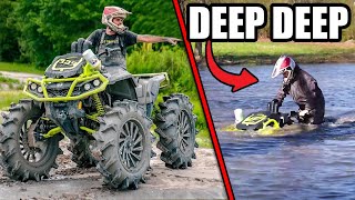 Giant FOURWHEELER VS FLOODED BACKYARD [upl. by Dnomzed]