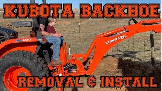 Kubota LSeries BH77 Backhoe Removal amp Install HowTo [upl. by Inus220]