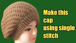 New cap design 2022latest topi ka designslouchy hat knitting tutorialtopi banane Ka tarika [upl. by Oad214]