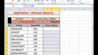 Adresse relative et adresse absolue excel 2010 [upl. by Izmar632]