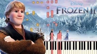 Lost in the Woods Jonathan Groff  Frozen 2  Piano Tutorial Synthesia [upl. by Uriia]