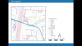 Circulation Network Diagram Using QGIS Road Pedestrian Footpath etc [upl. by Kotick918]