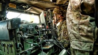 50 Cal Mounted Humvee Crew In Action With Interior View [upl. by Brod496]