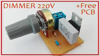 BT136 DIMMER 220V 800W Make Tutorial  free PCB [upl. by Atilehs]