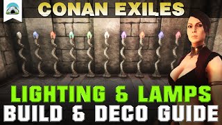 All Lighting and Lamps Build amp Deco  Showcase  Conan Exiles [upl. by Eerased]