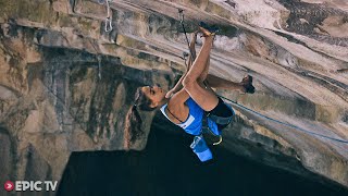 UNBELIEVABLE Cave Climbing Technique Pure Dreaming 9a  EpicTV Clips [upl. by Lenes]