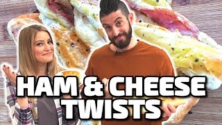 HAM amp CHEESE TWISTS w iJustine [upl. by Odinevneib163]