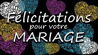 63  Félicitations mariage  Vœux de bonheur  animation dessin [upl. by Amling]