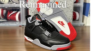 Jordan 4 Bred Reimagined Review 3rd Party [upl. by Neelyam323]