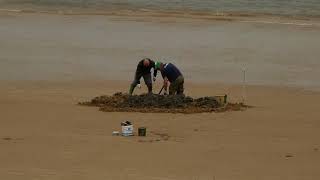 Digging Lugworm Sheringham 19 Sept 2017 [upl. by Nazar]