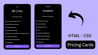 How To Create Pricing Cards section Using HTML CSS [upl. by Krigsman]