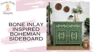 Bone Inlay Inspired Bohemian Sideboard Upcycle [upl. by Nossah]