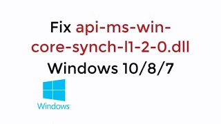 Fix apimswincoresynchl120dll Error Windows 1087 [upl. by Jarvis]