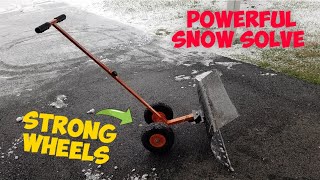 Costway Adjustable Wheeled Snow Pusher Ohuhu snow Shovel with wheel Heavy Duty Efficient [upl. by Olihs]