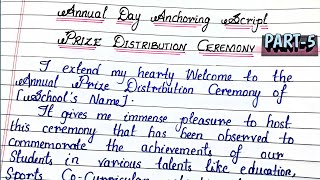 Annual Day Anchoring Script  Prize Distribution Ceremony  Part5  Annual Day Anchoring [upl. by Auqemahs]